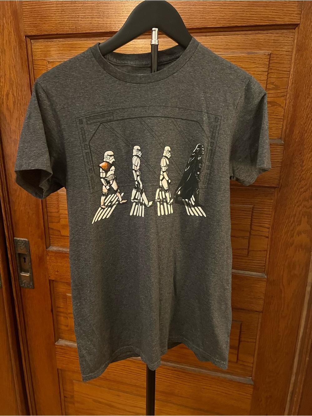 Men's Dark Gray Graphic Star Wars Stormtrooper “Beatles” Abby Road T-Shirt